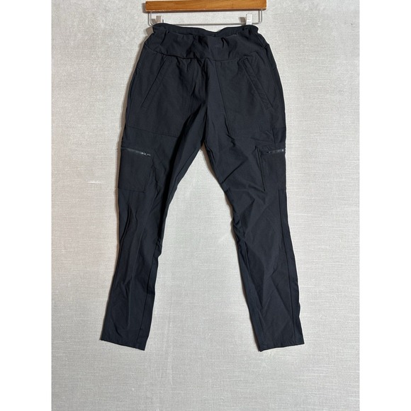 Athleta Women's Pants Leggings Headlands Hybrid Cargo Tight Black Size 8 Ripstop - Picture 1 of 5
